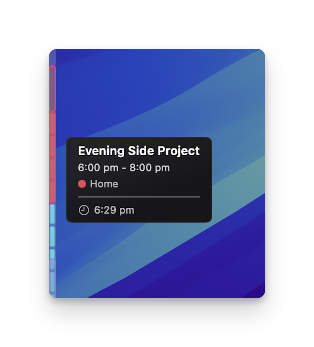 SideTime calendar marker and event tooltip