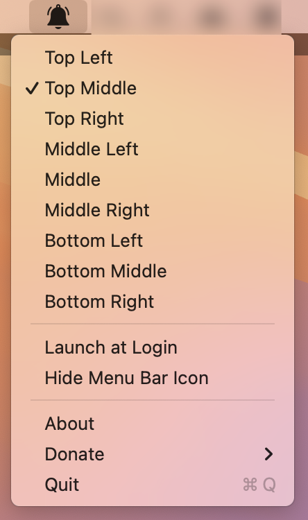 Select notification position