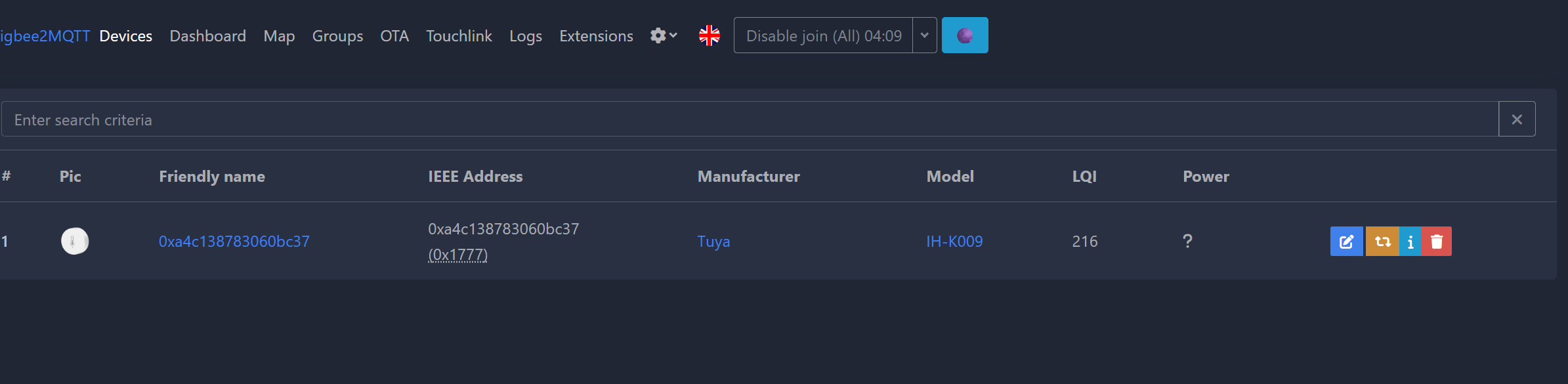 The sensor has been added