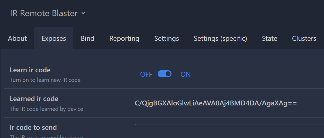 Learned ir code