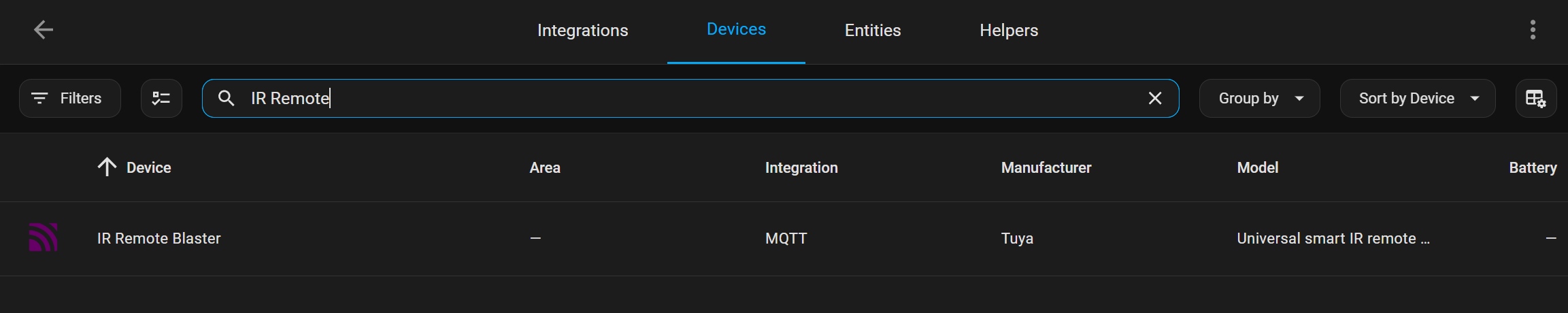 Find the Device in Devices List